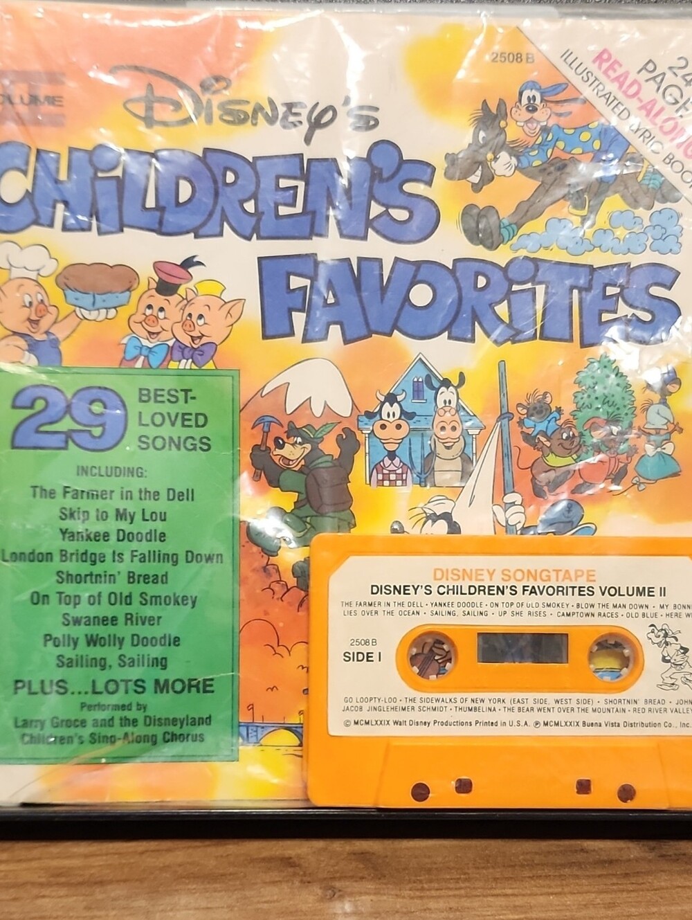 Disney Orange Children's Favorites Cassette Tape with Illustrated Cover
